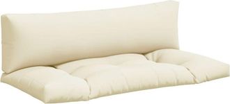 vidaXL Cojines Para Sof&aacute; De Palets 2 Unidades Tela Crema Vidaxl