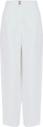 Emporio Armani Pantaloni in lino con pieghe - Bianco
