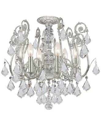 Crystorama 6-Light Regis Flush Mount Hand Cut Crystal