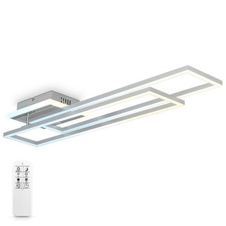 B.K.Licht B.k.licht - Plafoniera Led Dimmerabile Con Telecomando, Cct Luce Calda, Neutra, Fredda, Led Integrati 40w 5200lm, 1cornice Orientabile, Lampadario Con