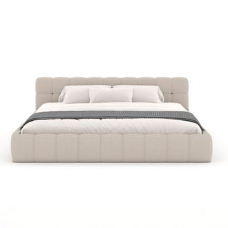 Concept Usine Cama estilo nube 140x190cm en terciopelo beige