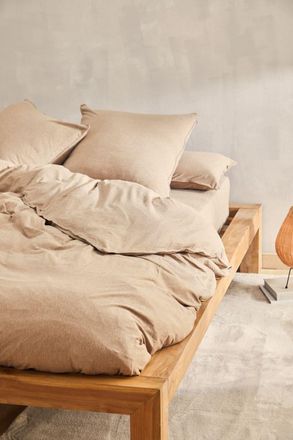 Calma House Funda n&oacute;rdica + funda de almohada color beige para Cama de 90