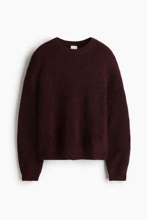H&M Pullover in Rippstrick - Weinrot