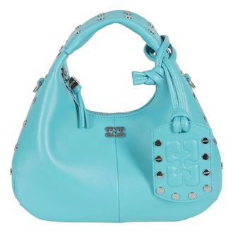 Ganni Handbags, female, Blue, Size: ONE SIZE Hobo Mini Studs