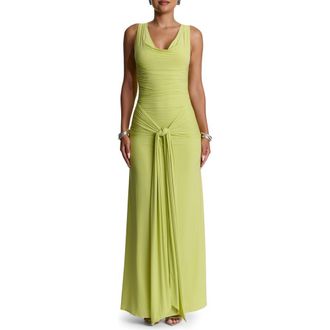 Naked Wardrobe Cowl Neck Maxi Dress in Chartreuse at Nordstrom Rack, Size Small