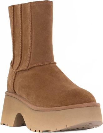 UGG Womens Classic Twin Seam New Heights Boots In Chestnut