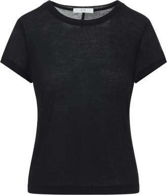 Co T-shirt met ronde hals en korte mouwen - Dames - T-shirts - Zwart - XS - Katoen - Tops