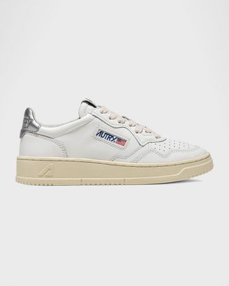 Autry Medalist Low-Top Bicolor Leather Sneakers