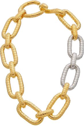 Oscar De La Renta Mosaic Chain Bicolor Necklace
