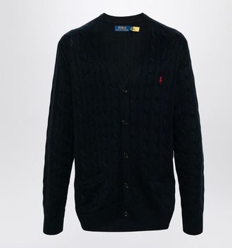 Polo Ralph Lauren Navy blue cable-knit cotton cardigan