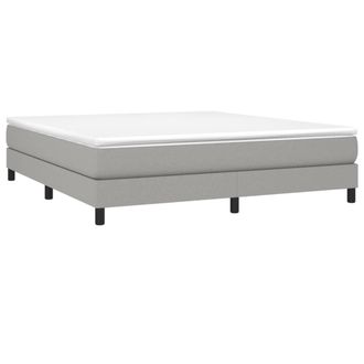 vidaXL Vidaxl - Cama Box Spring Con Colch&oacute;n Tela Gris Claro 180x200 Cm