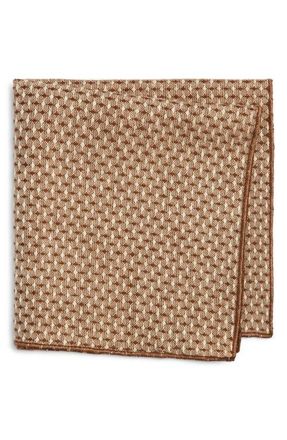 Clifton Wilson Brown Diamond Wool Pocket Square at Nordstrom