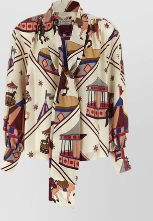 Alberto Biani silk lavalli&egrave;re blouse
