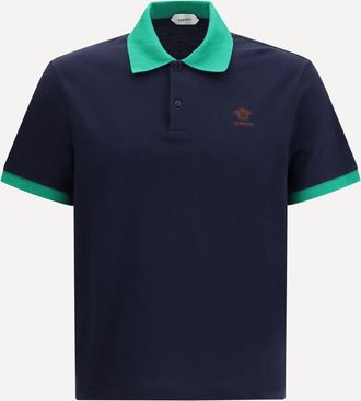 Versace Polo in cotton piqu&eacute; with embroidery Male S