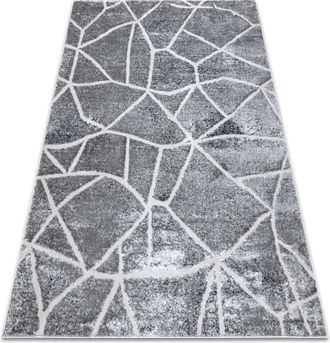 RugsX Alfombra Mefe Moderna 2783 M&aacute;rmol - Structural Dos Niveles De Vell&oacute;n Gris Oscuro Grey 280x370 Cm