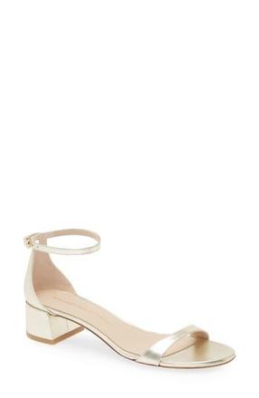 Stuart Weitzman Nudist Block Heel Sandal in Light Gold at Nordstrom Rack, Size 7