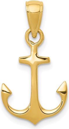 Diamond2Deal 14k Yellow Gold Anchor Pendant