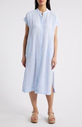 Eileen Fisher Short Sleeve Organic Linen Shift Dress in Ultramarine at Nordstrom Rack, Size Xx-Small