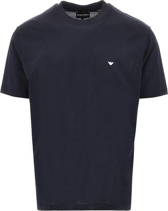 Emporio Armani Lyocell and cotton blend T-shirt with logo Man XXL