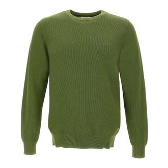 Sun 68 Round-neck Knitwear, male, Green, Size: 2XL Round Vintage Sweater