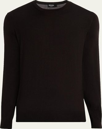 Ermenegildo Zegna Mens Cashseta Cashmere and Silk Crewneck Sweater