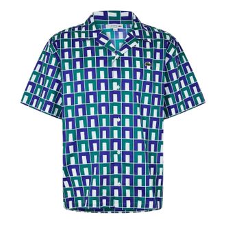 Lacoste Herenhemd met monogram en korte mouwen (Groen)