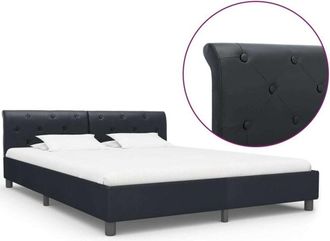 vidaXL Estructura De Cama De Cuero Sint&eacute;tico Negro 180x200 Cm Vidaxl