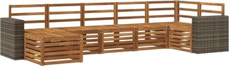 vidaXL Conjunto De Sof&aacute;s De Exterior 7 Uds. Natural Vidaxl