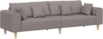 vidaXL Fabric Sofa with Cushion Taupe 208 cm Fabric vidaXL