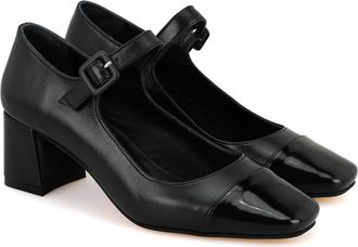 Desa Womens Wedges - Leather & Patent Upper, Faux Leather Lining | Black - 40