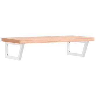 Berkfield Home Basin Shelf Wall Mounted Steel & Solid Wood Beech in Brown