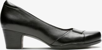 Clarks Womens Rosalyn Belle Black Leather Shoes - Size UK 4.5