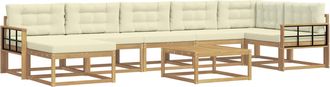 vidaXL Conjunto De Sof&aacute;s De Exterior 8 Uds. Blanco Y Crema Vidaxl