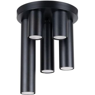 Wonderlamp Plaf&oacute;n Vaza Negro, 5 Luces