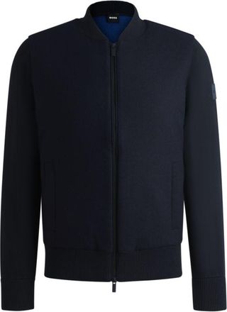 BOSS Regular-fit zip-up jacket with padded front panel
