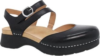Dansko Rissa Clog - Dames - Ballerinas - Zwart - 37 EU - Leer - Schoenen