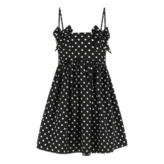 Ganni Dames, Jurken, Zwart, Maat: M Satijn