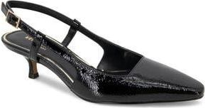 Kenneth Cole Martha Kitten Heel Slingback Pump in Black Crinkle Patent at Nordstrom Rack, Size 5.5