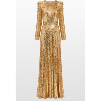 Jenny Packham Dulcet Sequin-Embellished Dress in Caramel at Nordstrom, Size 20 Uk