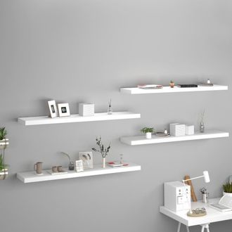 Berkfield Home Floating Wall Shelves 4 pcs White 120x23.5x3.8 cm MDF