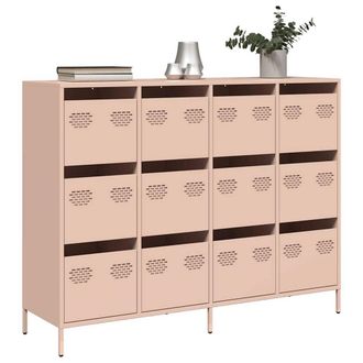 Berkfield Home Sideboard Pink 135x39x103.5 cm Cold-rolled Steel