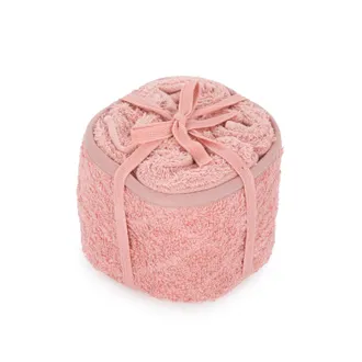 KASANOVA Set 5 lavette cotone 30x30 cm rosa con cestino