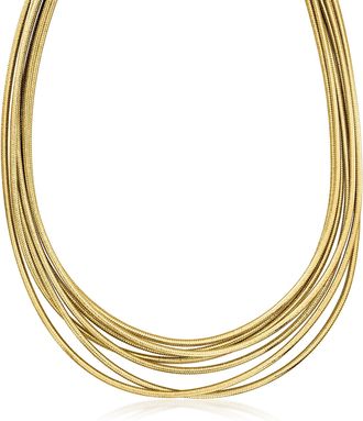 Ross-Simons Italian Multi-Strand Flex Necklace With 18kt Gold Over Sterling Clasp