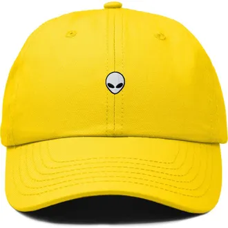 Dalix Mens Lil Alien Cotton Dad Cap in Gold at Nordstrom