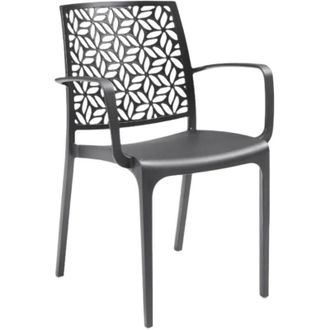 Decorspace Sedia in Polipropilene Nairobi con braccioli per interno e esterno, adatto per bar e strutture -Bianco / Confezione da 4 Pezzi