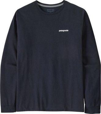 Patagonia Graphic Logo Long-Sleeved Responsibili-Tee - Heren - Longsleeves - Blauw - XL - Katoen - Tops