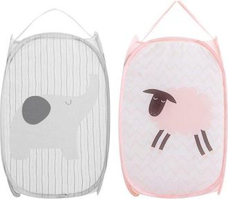 OEM Dailygoods, Cesta De Ropa Plegable, Juego De 2, Cesta De Ropa Desplegable, De Malla, 30 X 30 X 50 Cm, Cesta De Ropa, Cesta De Tela, Recogida