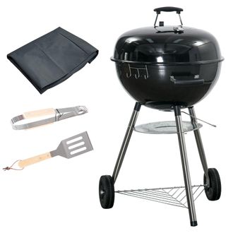 OUTSUNNY Portable Kettle Charcoal Grill BBQ Smoker With Cover - Lid - & Thermometer | TJ Hughes