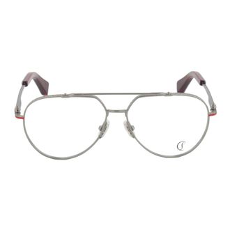Christian Louboutin Glasses, unisex, Gray, 57 MM, Metal Aviator Eyeglasses