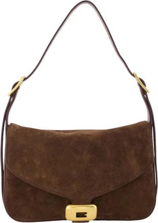Balenciaga Tassen, Dames, Bruin, ONE Size, Leer, Clicca Schoudertas Medium